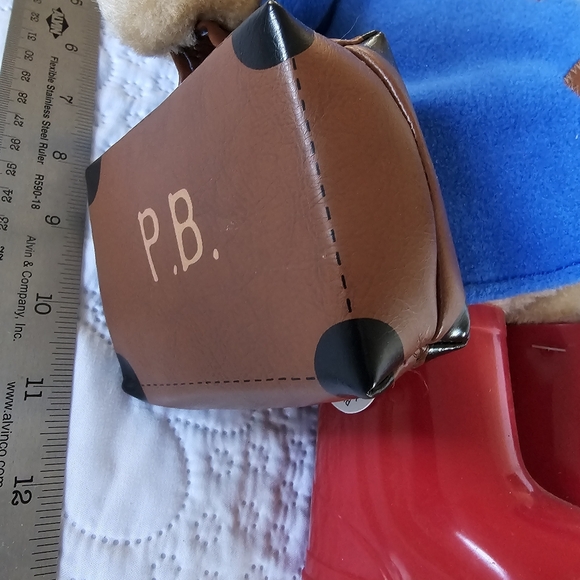 Rainbow Designs Plush Paddington Bear Toy Blue Red Suitcase And Rubber Boots 14" - Picture 4 of 12